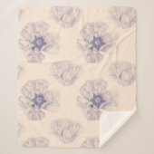 Grote Poppy Botanical Sherpa Deken (Voorkant)