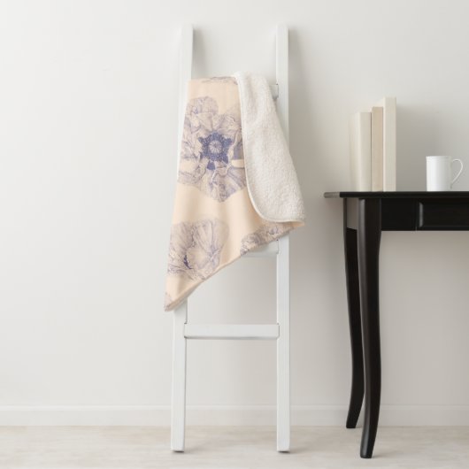 Grote Poppy Botanical Sherpa Deken (In situ)