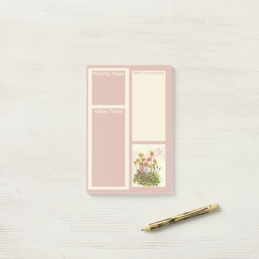 Grote post met zijn gele papavers post-it® notes (Op bureau)