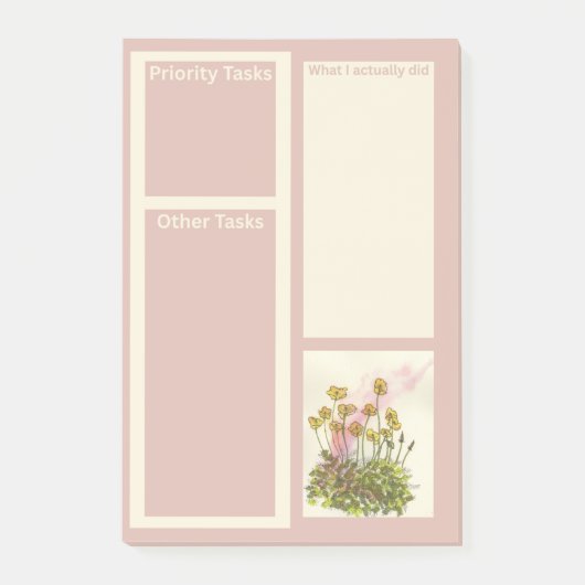 Grote post met zijn gele papavers post-it® notes (Voorkant)