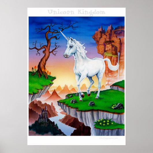 Grote poster fantasie kunst magisch Unicorn (Voorkant)