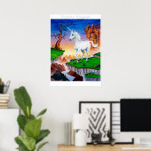 Grote poster fantasie kunst magisch Unicorn (Thuiskantoor)