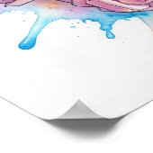 Grote Poster Kunst met Roze Rozen Spetterend (Hoek)