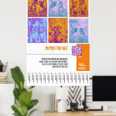 Grote poster met Franse Bulldog Pups te Koop (Thuiskantoor)