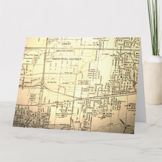 Grote Prairie, Vintage Kaart TX (Voorkant)