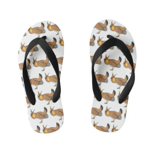 Grote prairiehoen cartoon illustratie kinder teenslippers