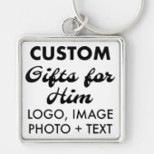 Grote Premium Square Sleutelhanger aangepaste gesc (Voorkant)