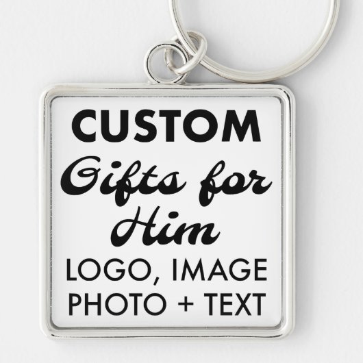 Grote Premium Square Sleutelhanger aangepaste gesc (Voorkant)