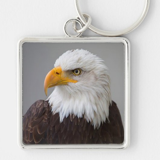 Grote Premium Square Sleutelhanger/Bald Eagle Sleutelhanger (Voorkant)