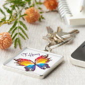 Grote Premium Square Sleutelhanger/Butterfly Sleutelhanger (Zijkant)