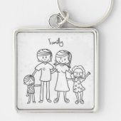 Grote Premium Square Sleutelhanger/reeks Sleutelhanger (Voorkant)