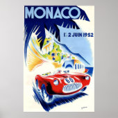 Grote Prijs Monaco 1952 Automobile Race Poster (Voorkant)