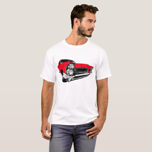 Grote Prijs Rood 1965 Pontiac T-shirt (Voorkant volledig)