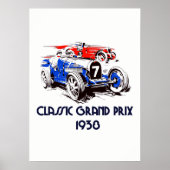 Grote Prijs van auto's met rolstijl Poster (Voorkant)