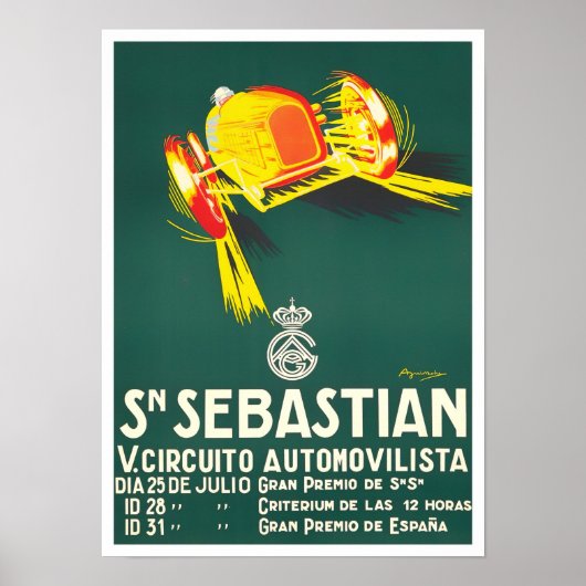 Grote Prijs van San Sebastian  race 1927 Poster (Voorkant)