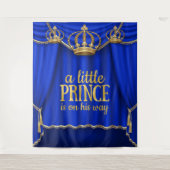 Grote Prince Baby Shower Achtergrond Wandkleed (Voorkant)