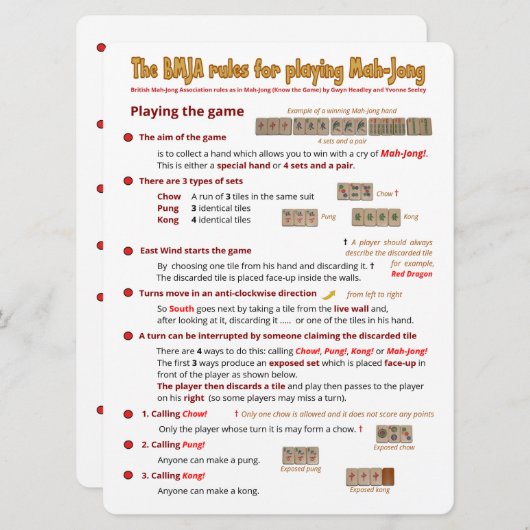 Grote Print BMJA regels kaart – Het spel spelen (1 (Voorkant / Achterkant)