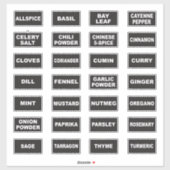 Grote print hoog contrast visuele specerij labels (Vel)