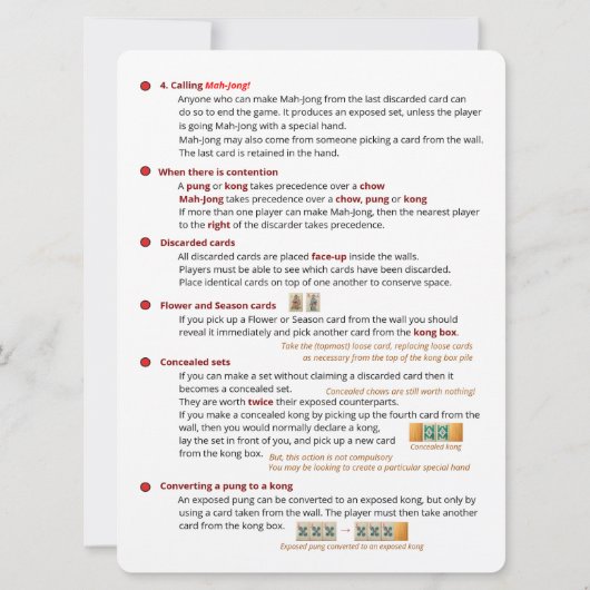 Grote Print Kaart Spelregels – Het spel spelen (1) (Achterkant)