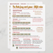 Grote Print Kaart Spelregels – Speciale handen (Voorkant / Achterkant)