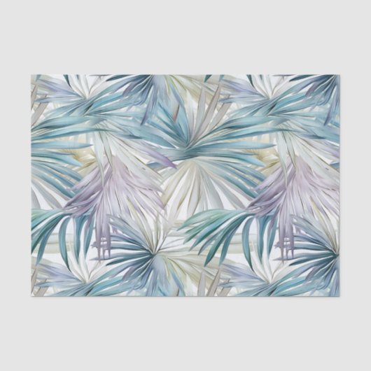 Grote Print Pastel Palm Leaf patroon Tissuepapier (Voorkant)