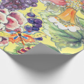 Grote Print Tropische Bloemengele Waterverf Kunst Cadeaupapier (Hoek)