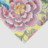 Grote Print Tropische Bloemengele Waterverf Kunst Tissuepapier (Detail)