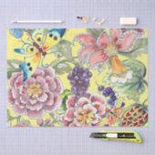 Grote Print Tropische Bloemengele Waterverf Kunst Tissuepapier (Craft)