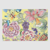 Grote Print Tropische Bloemengele Waterverf Kunst Tissuepapier (Voorkant)