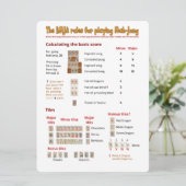 Grote printkaart met BMJA-regels - Scores Kaart (Staand voorkant)