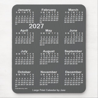 Grote printkalender voor 2027 met hoge kosten voor muismat