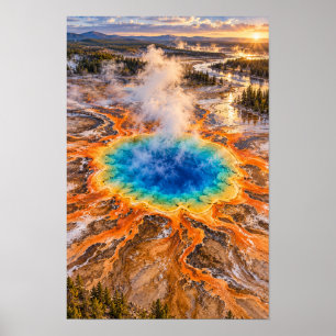 Grote Prismatische Bron Yellowstone Landschap Muur Poster