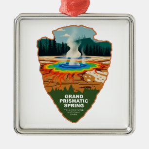 Grote Prismatische Bron Yellowstone Pijl Metalen Ornament