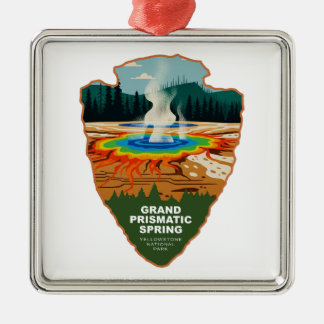 Grote Prismatische Bron Yellowstone Pijl Metalen Ornament