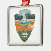 Grote Prismatische Bron Yellowstone Pijl Metalen Ornament (Links)