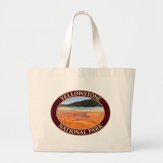 Grote Prismatische Lente in Yellowstone National P Grote Tote Bag (Voorkant)