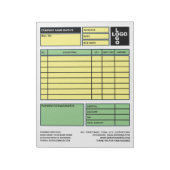 Grote pro-Logo bedrijfsfactuur/offerte Notitieblok (Linkerzijde)