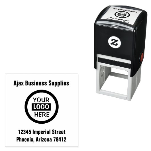 Grote professionele Logo en adreszaken Zelfinktende Stempel (In situ)