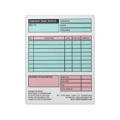 Grote professionele zakelijke factuur/offerte notitieblok (Linkerzijde)