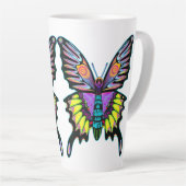 Grote Psychedelic Peace Love Music Butterfly Latte Mok (Rechterhoek)