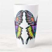 Grote Psychedelic Peace Love Music Butterfly Latte Mok (Voorkant)