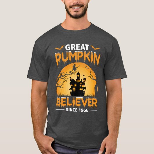GROTE PUMPKIN BELIEVER SINDS 1966 T-SHIRT (Voorkant)