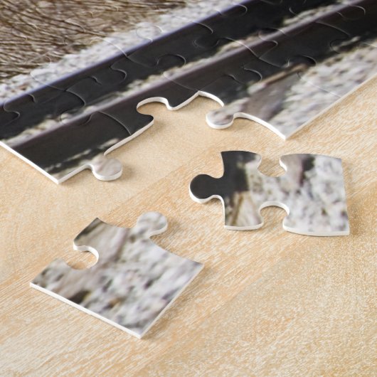 Grote puzzel met witte pas legpuzzel (Zijkant)