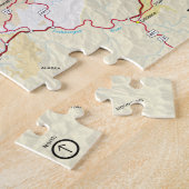 Grote puzzel op de kaart van de bergen legpuzzel (Zijkant)