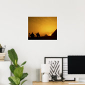 Grote Pyramiden van Giza, Egypte op zonsondergang Poster (Thuiskantoor)