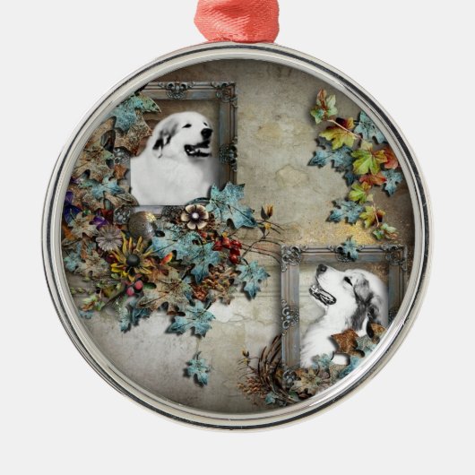 grote pyreenhond metalen ornament (Voorkant)