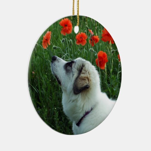 Grote pyreenpuppy keramisch ornament (Rechts)