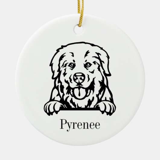 Grote Pyrenee hond ornament (Voorkant)