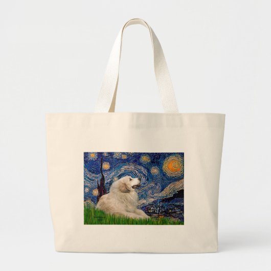 Grote Pyreneeën 2 - Sterrennacht Grote Tote Bag (Voorkant)