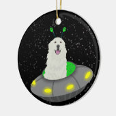 Grote Pyreneeën Alien UFO Keramisch Ornament (Links)